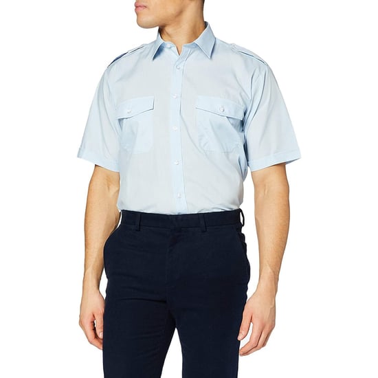 Premier Heren Korte Mouw Piloot Werk Shirt (Lichtblauw) - Image 3