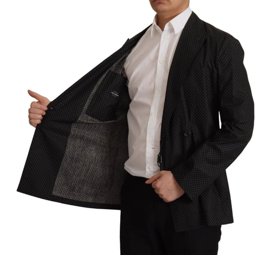 Dolce & Gabbana Svart Prickig Bomullsblazer Herrjacka - Image 5