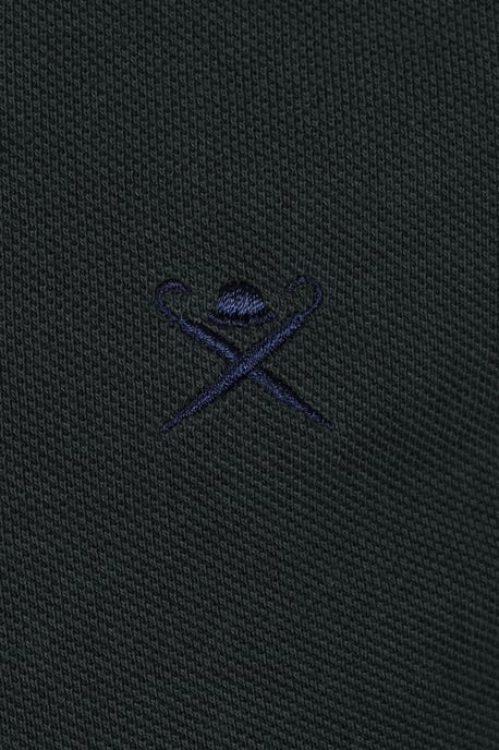 Hackett Woven Trim Polo Shirt Dark Green