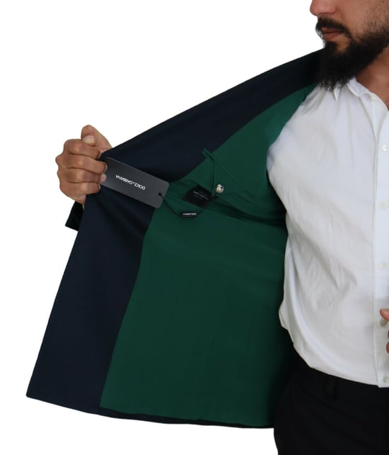 Dolce & Gabbana Men's Blue Double Breasted Formal Coat Blazer - Image 6