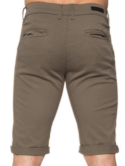 Enzo | Mens Slim Fit Stretch Chino Shorts - Beige