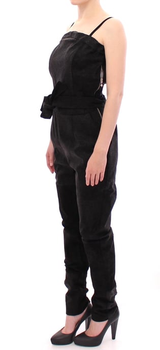 La Maison du Couturier Vrouwenjumpsuit in zwart leer - Image 2