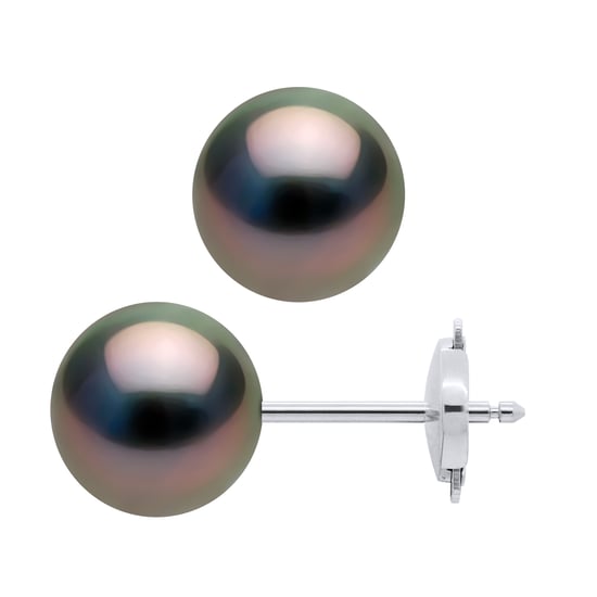 DIADEMA - Earrings - White Gold and Real Tahitian Pearls