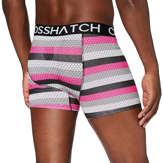 Crosshatch Mens Crystaline Boxer Shorts (Pack of 3) (Fuchsia/Black/Grey) - Image 2