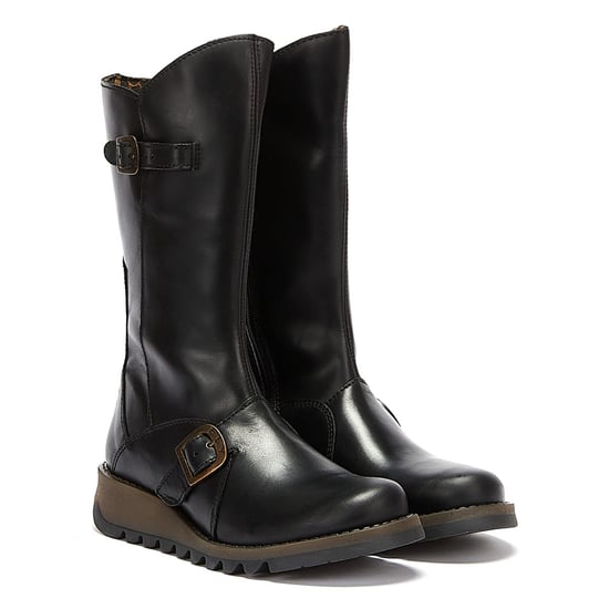 Fly London Womens Black Mes 2 Leather Boots - Image 1