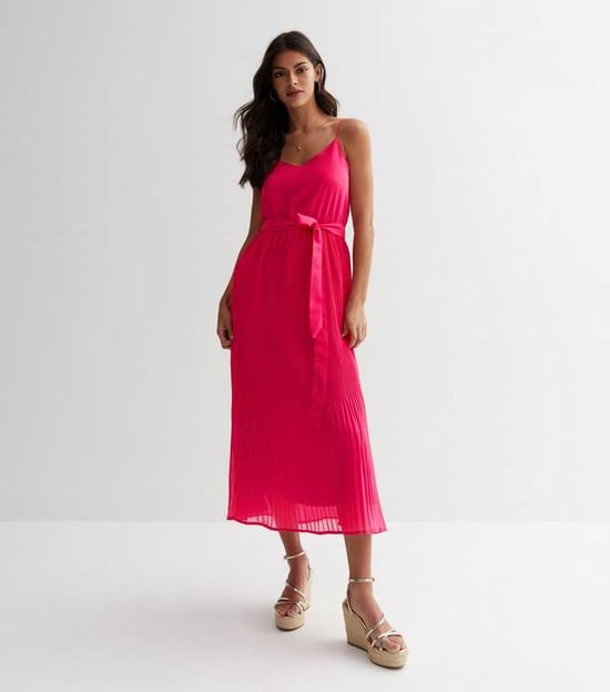 Cami Top Pleated Midi Dress - Image 1