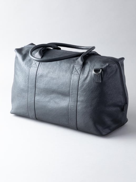 Discoverer Large Leather Holdall in Black