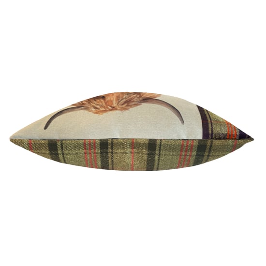 Evans Lichfield Hunter Highland Cow Rectangular Tartan Feather Filled Cushion - Image 3
