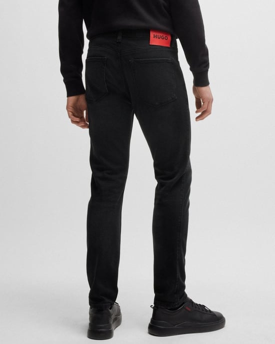 HUGO 734 Mens Extra-Slim Fit Jeans in Black Stretch Denim NOS