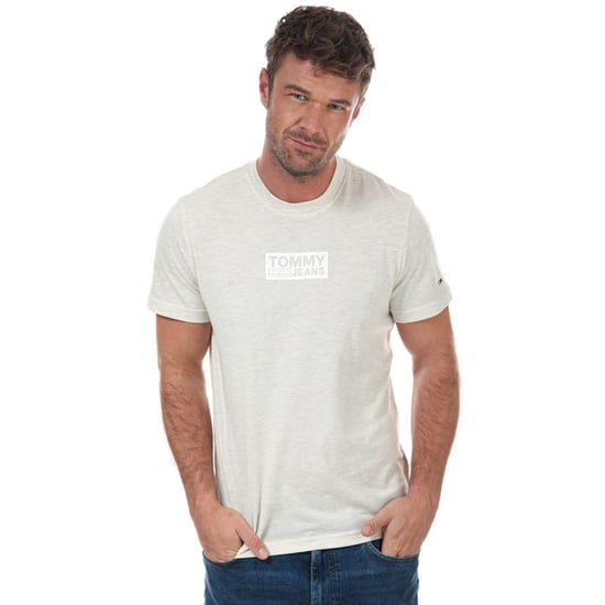 Men's Tommy Hilfiger Tonal Box Logo T-Shirt in White marl