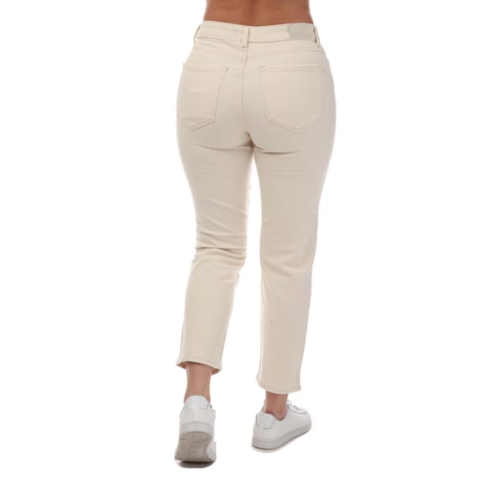 Dames Only Emily Straight Fit High Waist Jeans in Wit - Image 3