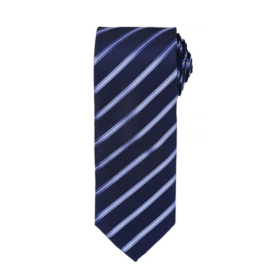Premier Heren Sport Stripe Pattern Formele Work Tie (Marine / Royal) - Image 1