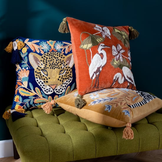 Wylder Tropics Kushiro Embroidered Velvet Feather Filled Cushion