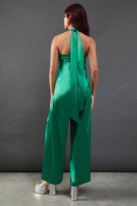 Satin Halterneck Jumpsuit - Image 3