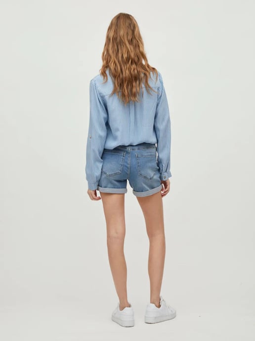 Stretch High Waist Denim Shorts