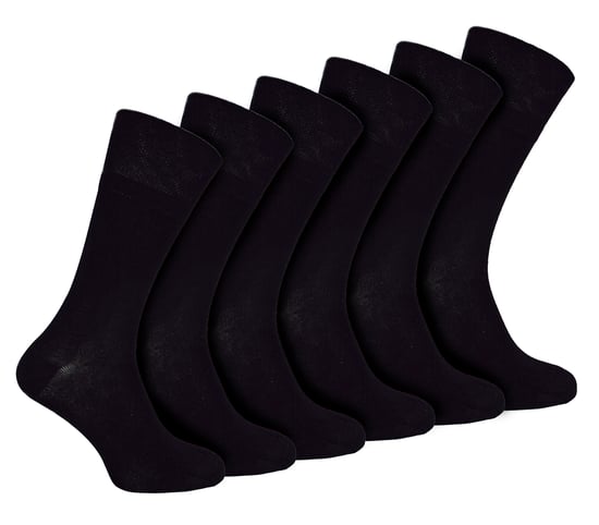 IOMI - 6 Pack Mens Diabetic Bamboo Socks | Extra Wide Seamless Loose Non Elastic Socks - Black - Image 1