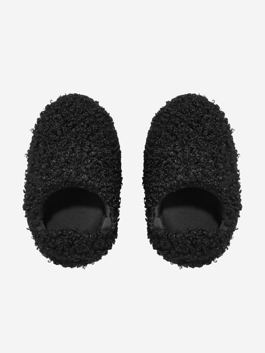 Moon Boot Kinderen Faux Krullende Slippers in Zwart - Image 4