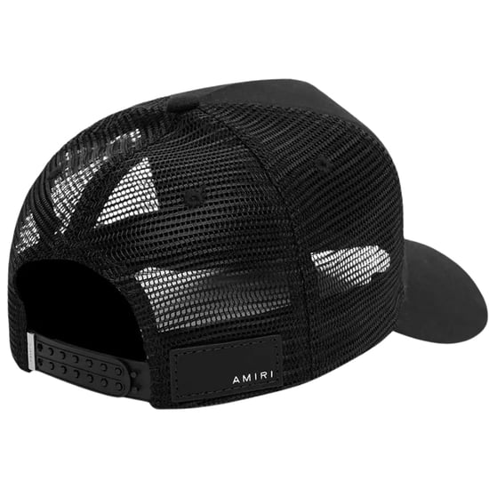 Amiri Three Star Black Trucker Hat
