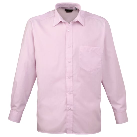 Premier Heren Premier Poplin Formeel Overhemd Met Lange Mouwen (Roze) - Image 1