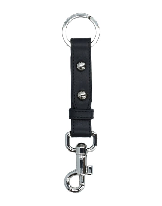 Dolce & Gabbana Heren Zwarte Leren Sleutelhanger - Image 1
