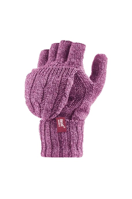 Women's Thermal Converter Fingerless Cable Knit 2.3 tog Gloves - Image 1