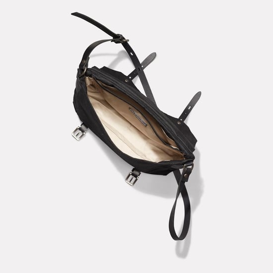 Jeremy Small Waxed Cotton Satchel in Black and Olive