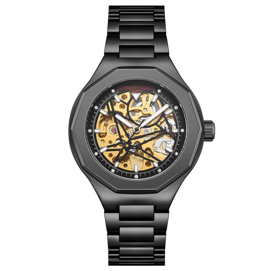 Met de hand gemonteerd, limited edition Sports Skeleton Black-horloge van Anthony James - garantietermijn van 5 jaar - Image 1