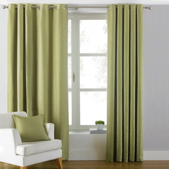 Atlantic Twill Woven Eyelet Curtains in Green - Image 2