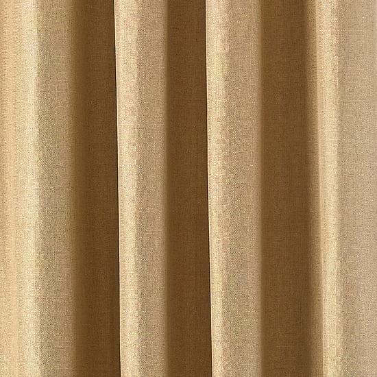 Atlantic Twill Woven Eyelet Curtains in Ochre - Image 3