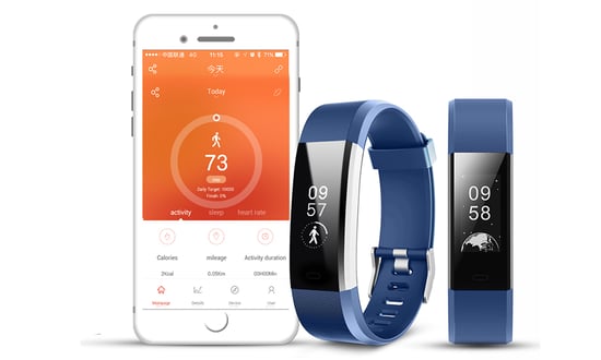Aquarius Heart Rate Monitoring Fitness Tracker AQ125HR - Blue