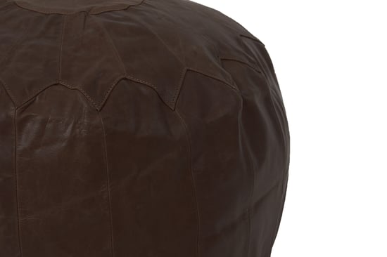 Woodland Leather Black Morrocon Style Pouffe 17.5" Diam - Image 5