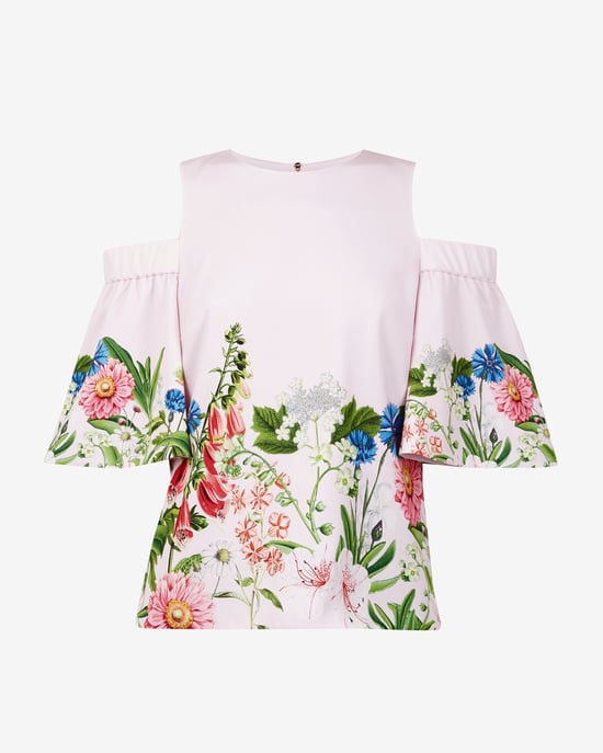 Ted Baker Beyaa Florence Cut Out Shoulder Top in Light Pink