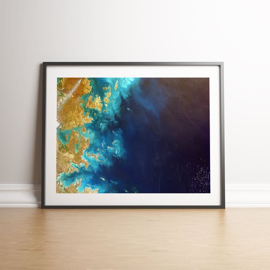 Ocean on to Rocks - Black frame