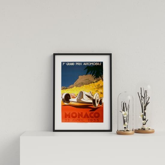 Retro Motor Racing Monaco GP 1935 - Black frame