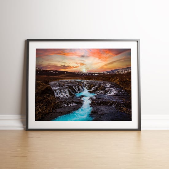 Iceland Waterfall E - Black frame