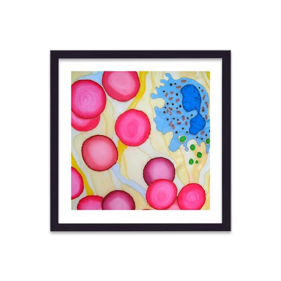 Cellular Beauty Art 2 Pink & Blue V2 - Black Frame