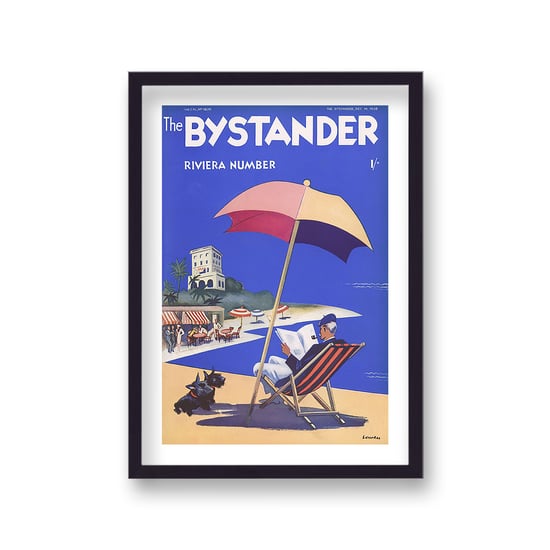 Vintage Publication Print The Bystander Riviera Number - Black Frame