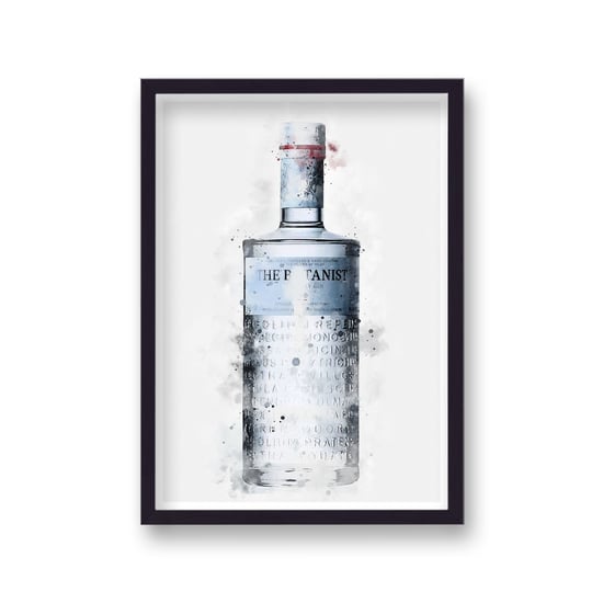 Gin Graphic Splash Print The Botanist Inspired - Black Frame