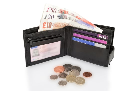 Woodland Leather Black Bi Fold 4.5" RFID Multi Pocket Wallet With Coin Pocket