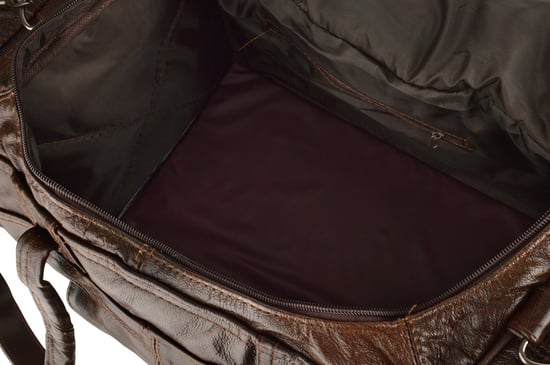 Woodland Leather Brown Medium Size Travel Holdall 19.0" Adjustable Removeable Shoulder Strap