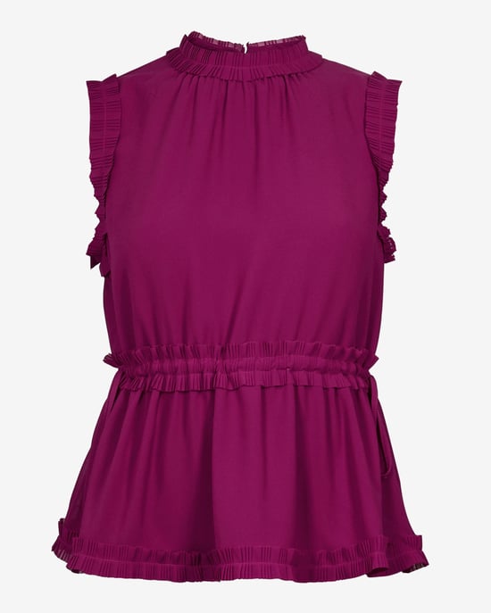 Ted Baker Brayla Tie Waist Pleated Top in Deep Pink - Image 5