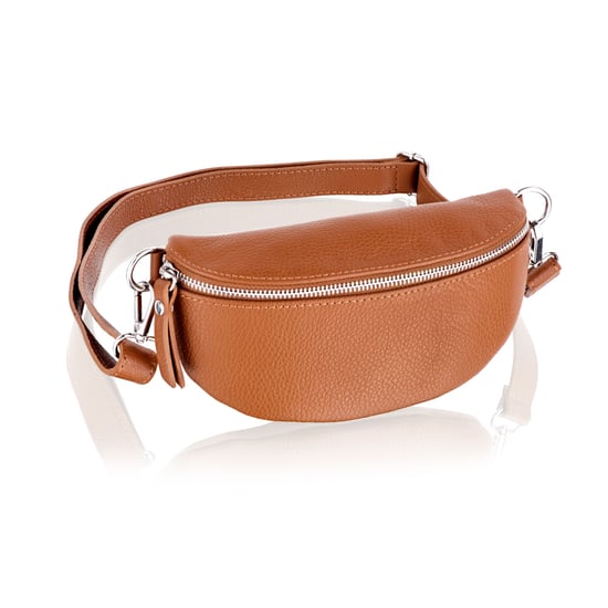 Woodland Leather Tan 9.0" Waist Bag With Detachable Adjustable Strap