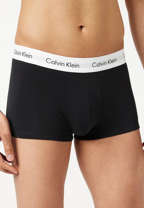 Calvin Klein Mens 3 Pack Boxer Briefs - Mid Rise - Black / White Band - Image 2