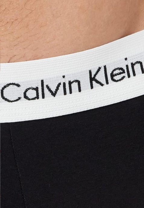 Calvin Klein Mens 3 Pack Boxer Briefs - Mid Rise - Black / White Band - Image 4