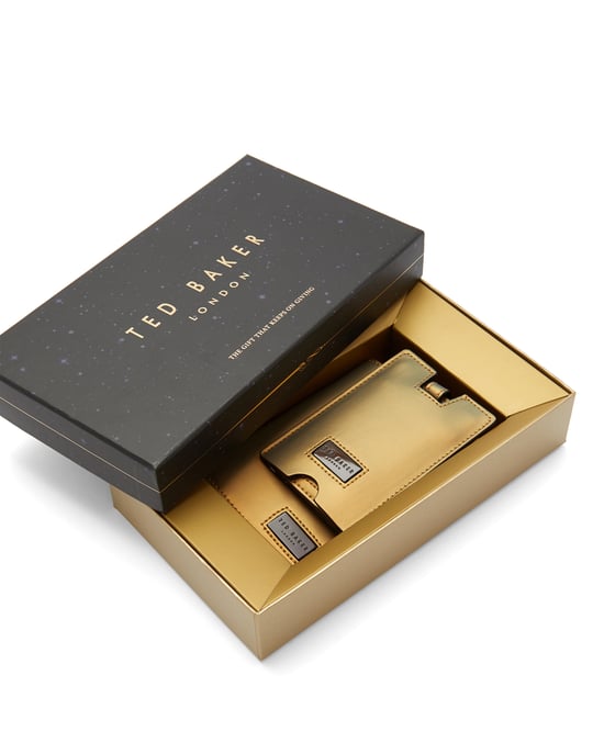 Ted Baker Poundz Leather Travel Set, Gold