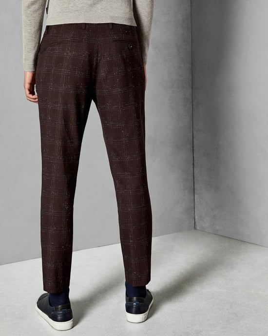 Ted Baker Ddartro Boucle Check Trousers, Dark Red - Image 3