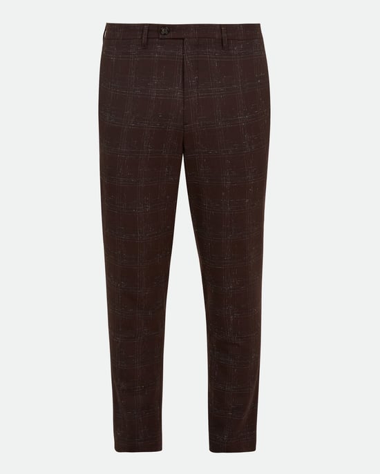 Ted Baker Ddartro Boucle Check Trousers, Dark Red - Image 5