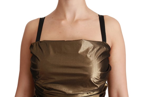 Dolce & Gabbana Nylon Brons Bodycon Klänning Mini - Image 5