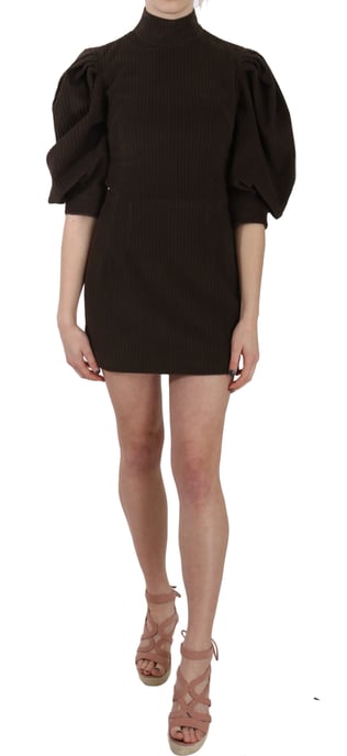 Dolce & Gabbana Brun Kordflors Kroppsnära Bomull Mini Klänning - Image 4