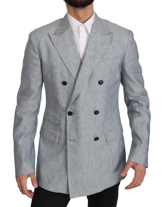 Dolce & Gabbana Blue Flax NAPOLI Jacket Coat Blazer - Image 1